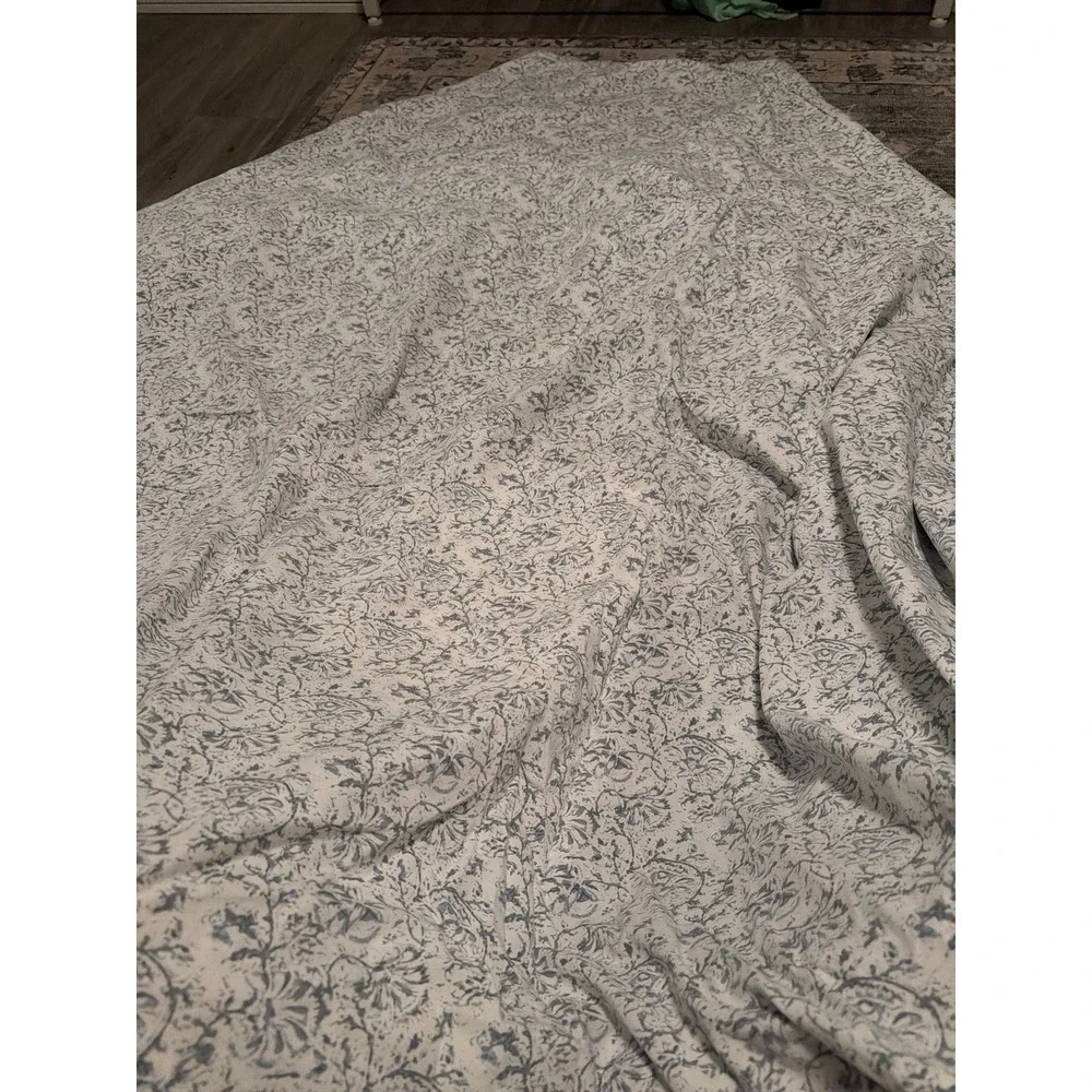 Simply Shabby Chic Reversible Batik Indigo Full/Queen Blue Floral Duvet Cover